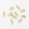 10Pcs Brass 14K&18K Gold Plated Crimp End Caps with Loop Cord Tube Barrel End Cap for Leather Cords Diy Jewelry Making