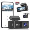 CHORTAU New Edition Dash Cam with Front and Rear 4K UHD 8MP 1080P Full HD 5G 64GB Card Large Aperture Large IPS LCD LED Traffic Light Energy Automatic