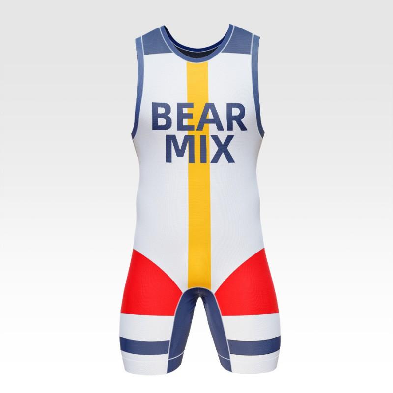 Ringer-Singlet Kompressions-Bodysuit Vollprint Schnelltrocknend Atmungsaktiv Herren Damen Training Wettkampf