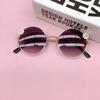 2026 New Children's Round Frame Flower Baby Outing Sunshade Concave Style Dressing Photo Sunglasses Trendy