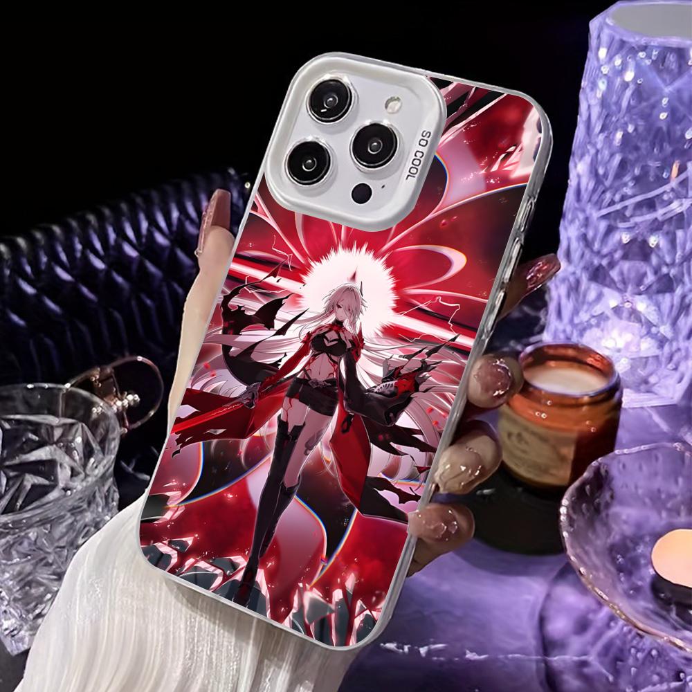 HSR Acheron White Translucent Mobile Phone Case for iPhone 17 16 15 14 13 12 11 X XR XS Air Pro Max Plus Colorful Cover