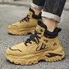 Tênis Casuais de Cano Alto Masculinos para Outono/Inverno Sola Grossa Antiderrapante Duráveis Botas de Trabalho Calçado de Lazer Esportivo para Caminhadas ao Ar Livre