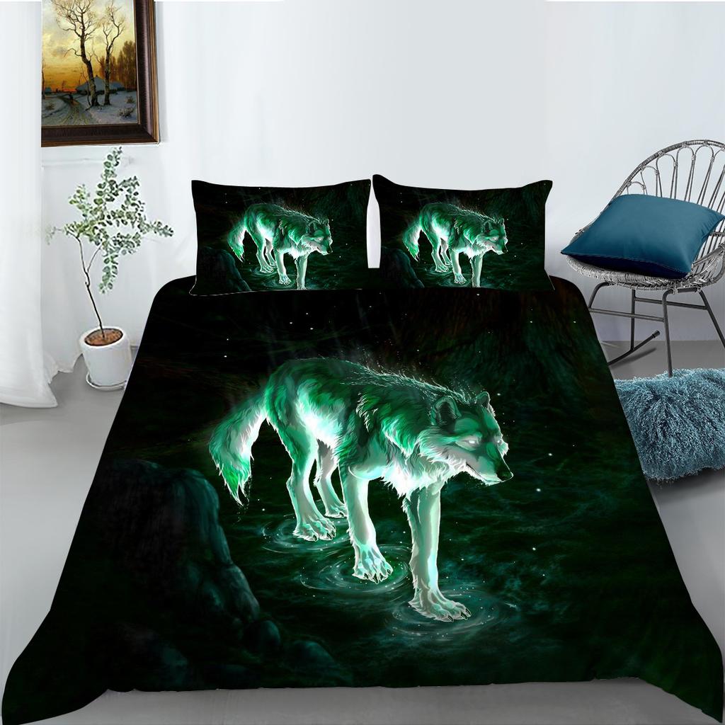 Wolf Series Digital Printed Duvet Cover Pillowcase Two-Three-Piece Polyester Fashion