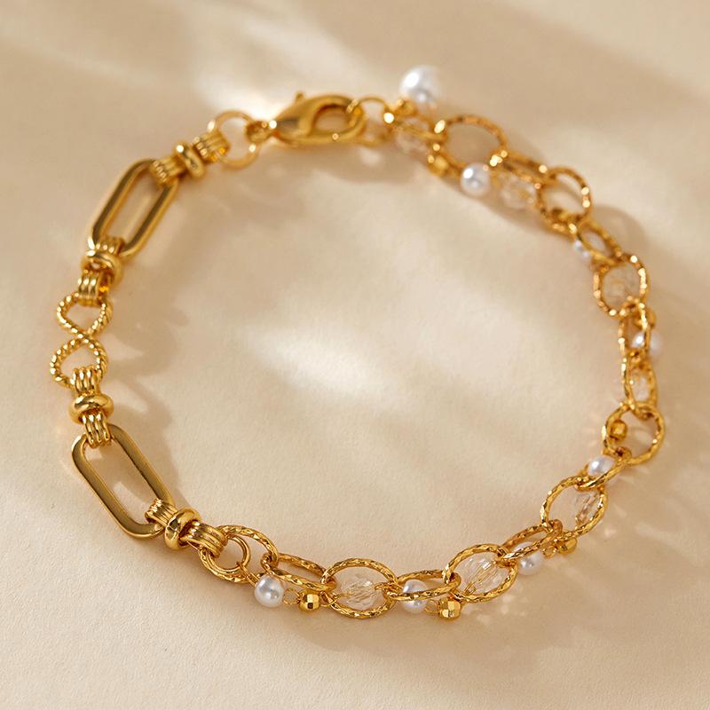 Women 18k Gold Plated Handmade Hollow Adjustable Chain Bracelet