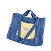 2 Casual Splicing Plaid Large-capacity Tote Bag New Niche Portable Shoulder Bag Class Bag