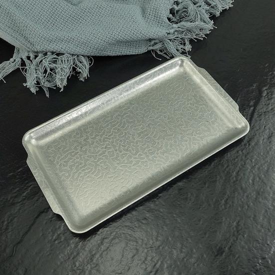Japanese Retro Food Plate Stainless Steel Serving Tray Food Grade Safe Rectangular Plate Kitchen Dining Dish for Sushi Dessert