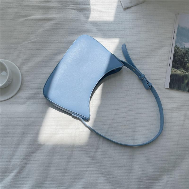 Shoulder bag LOGO solid color small handbag bag feeling styling niche style underarm bag women