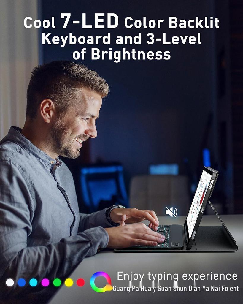 2026 iPad Air 11-inch Bluetooth Keyboard Case A2591 with TPU Shell