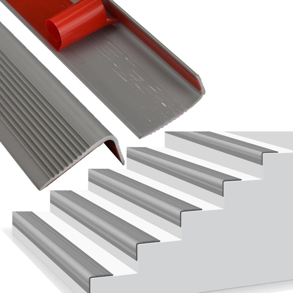 1 Stück 2mX73mm Treppenkantenprofil Gummi-Kantenleiste für Stufen Innen und Außen Wasserdicht Treppen L-Form Stufenkante