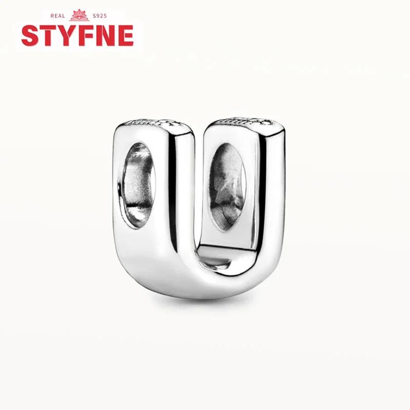 Silber 925 Alphabet-Anhänger A-Z 26 Buchstaben Feine Perlen für DIY Schmuckherstellung Geschenke für Frauen Armband