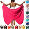 Damen Unifarben Strand-Überwurf Cross-Strap Wickelkleid für Badeanzug Leichte Badeanzug-Oberbekleidung für Urlaub Resort