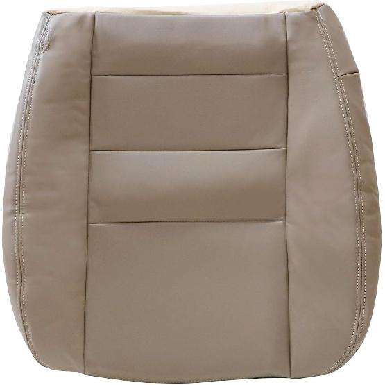 NLQR Front Driver Side Bottom Replacement Microfiber Leather Seat Cover Tan Compatible with Ford F250 F350 F450 F550 Lariat 2002 2003 2004 2005 2006