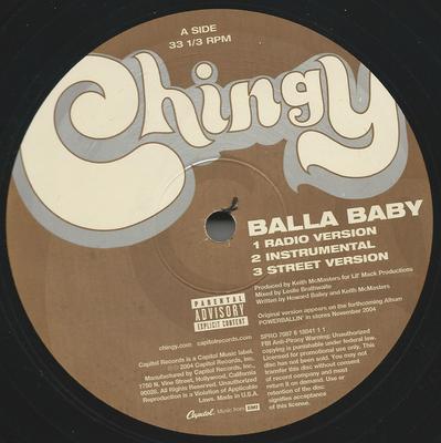 12inch Record CHINGY - Balla Baby / Fall-N SPRO70876188411 Capitol Records 2004 US Rap & Hip-Hop/R&B Used
