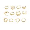 Geometric Metal Ring Set For Women With Adjustable Joints Fashion Jewelry For Summer