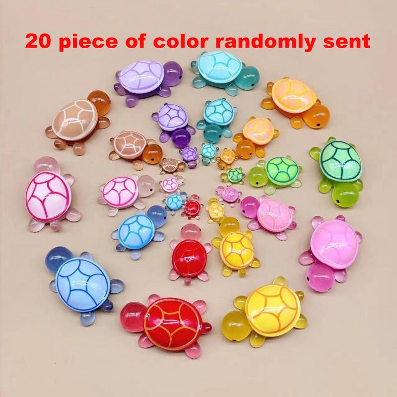 1-20pcs Mini Luminous Turtle Home Decoration Landscape Resin Crafts Luminous Turtle Garden Fish Tank Mini Blind Box Decoration