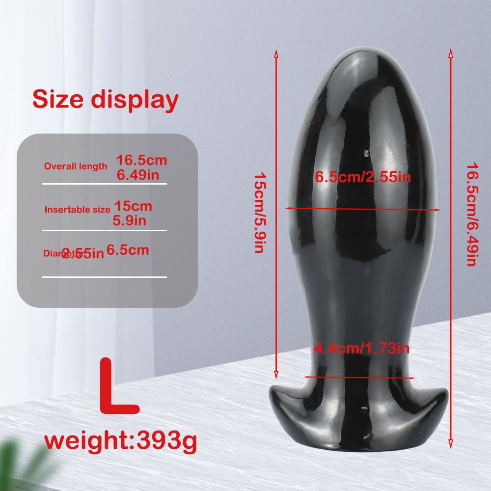 Black Dragon Egg Butt Plug - Large, Extra Thick Anal Dilator for Men and Women, Wearable Erotic Toy