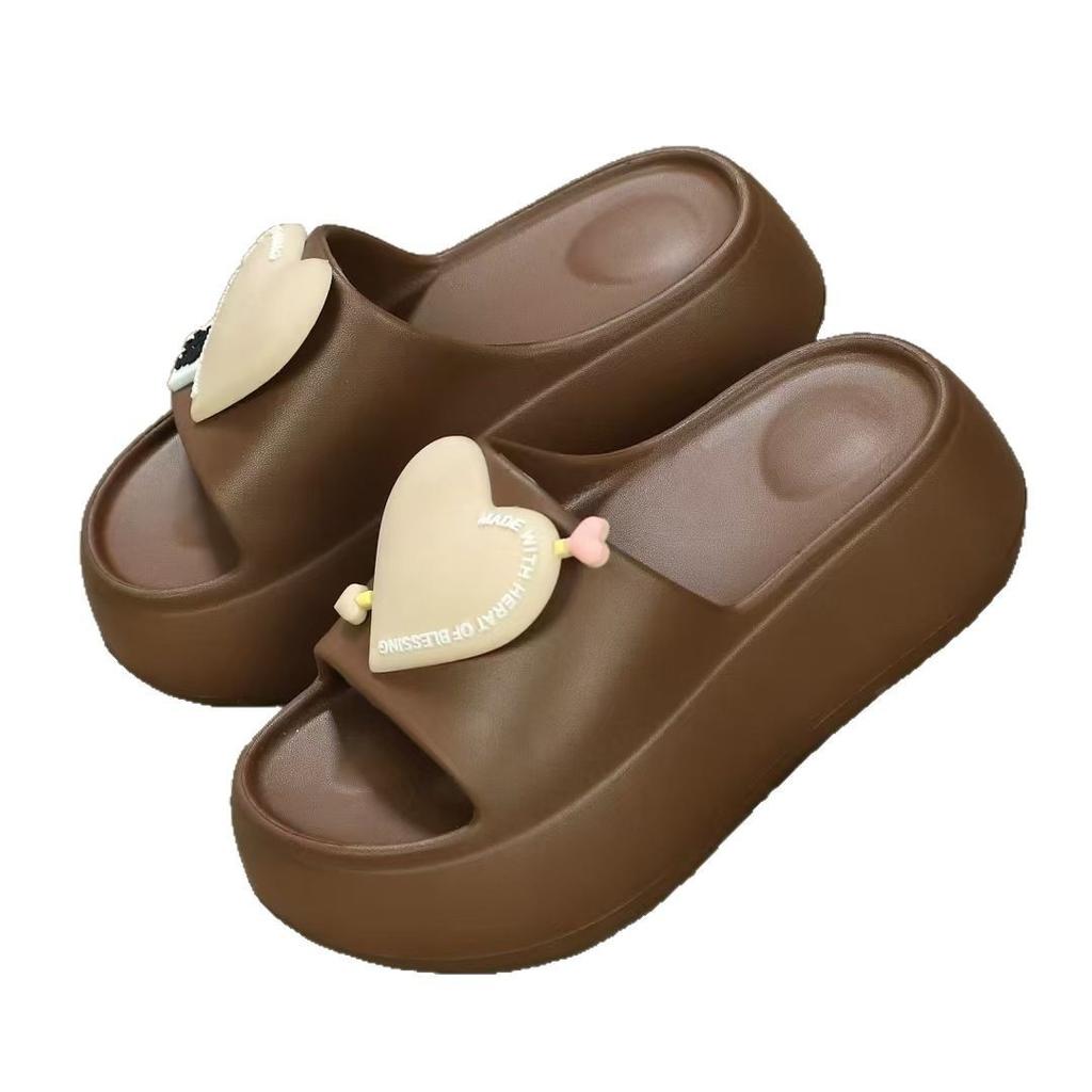 New slippers women's summer outer wear thick bottom non-slip casual comfortable love word women's cool slippers beach