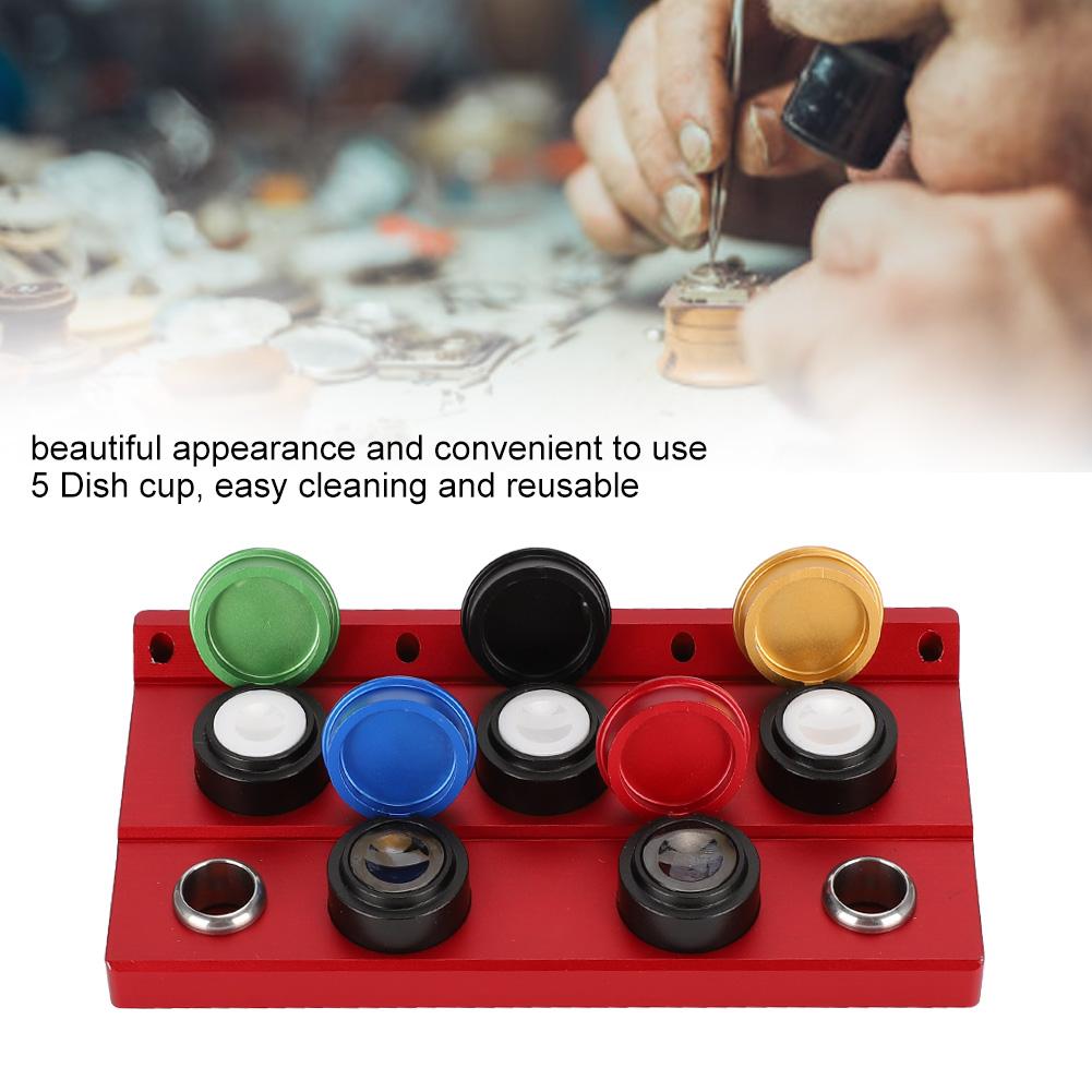 Watch Oiler 5 Dish Watch Oil Dip Tool Watch Repairing Accessory for Watchmakers