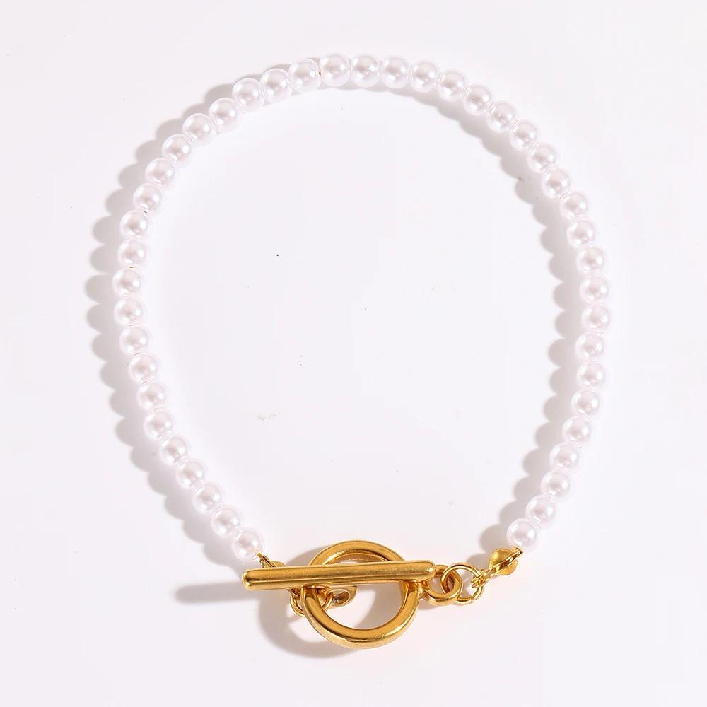 Minimally New High-end and Atmospheric Women's Imitation Pearl Stainless Steel Bracelet Zircon Can Be DIY Zircon Gift Wholesal