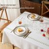 Luxury Cotton-Linen Embroidered Retro Tablecloth for Rectangular Coffee Table