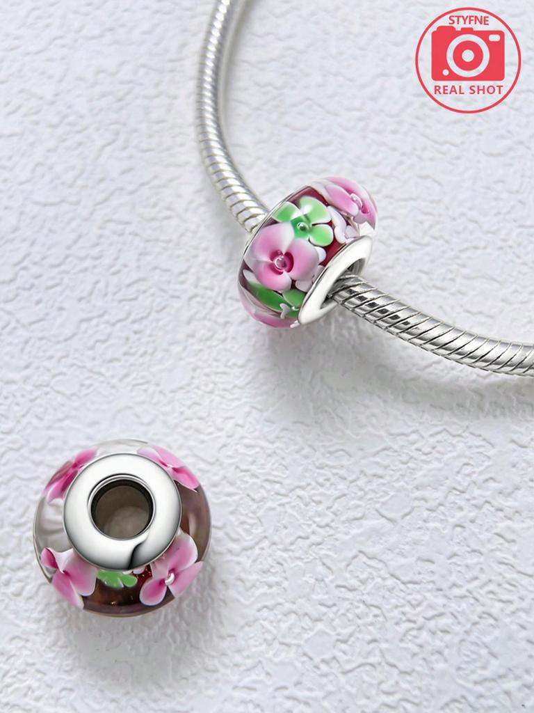 Ocean Colored Glass Beads Charm Copper Plated Fit Charms Copperoriginal Bracelet For Jewelry Making Diy Charm
