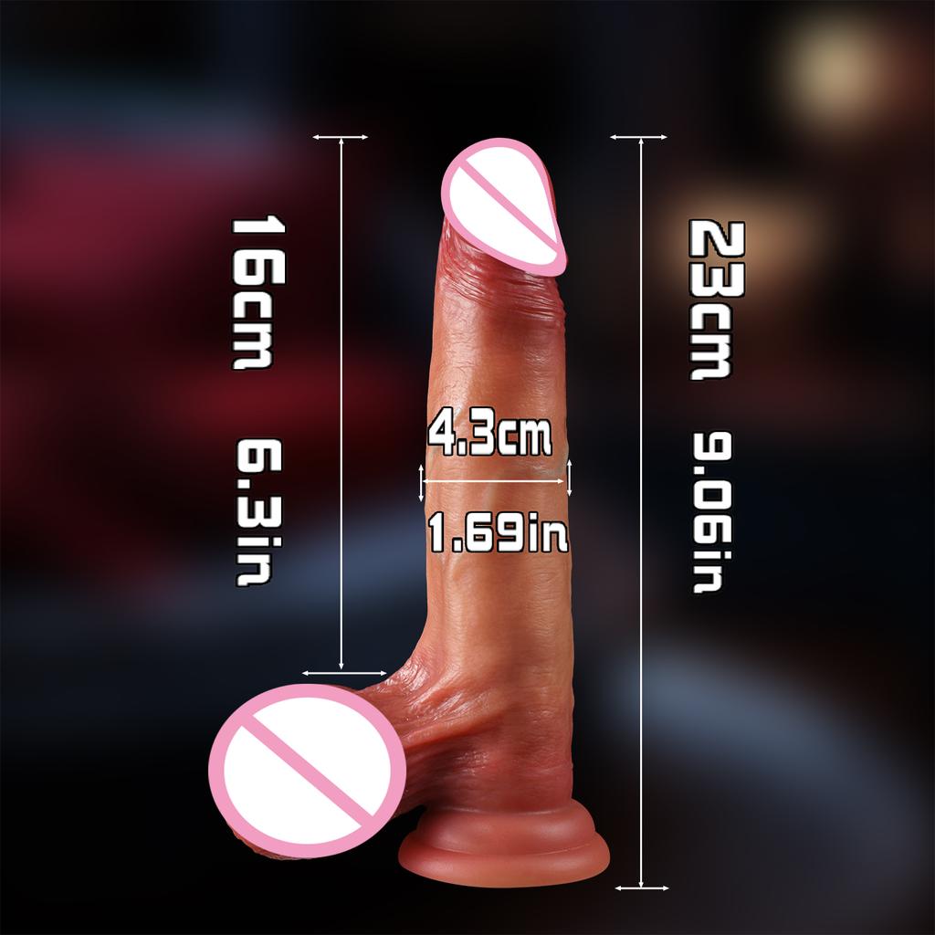 Skin Sliding Foreskin Dildo with Real Testicles Strapon Realistic Dildos for Women Men Lesbian Anal Dick Adult Sex Toys Penis 18