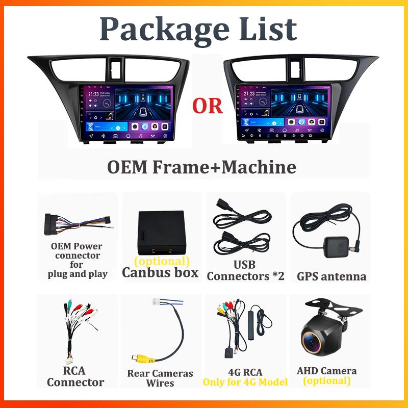 For Honda Civic 9 FK FB 2012 - 2017 Car Radio Player Car Carplay Screen Autoradio Mirr 4G or Link Car Intelligent Systems 8 Core