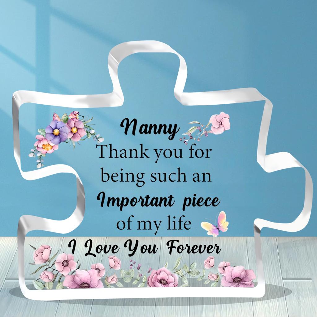 Nanny Puzzle Plaques Mother's Day Gifts Nan Appreciate Birthday Present Nana Acrylic Sign Home Decorations
