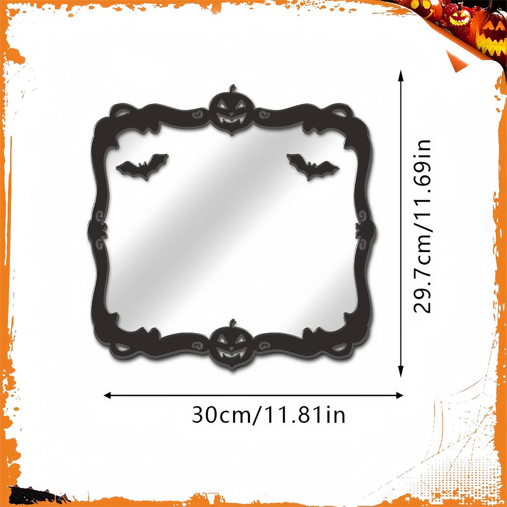 1pcs Halloween Spider Pumpkin Lantern Series Mirror Reflective Effect Wood Sign for Haunted House Holiday Crafting Projects