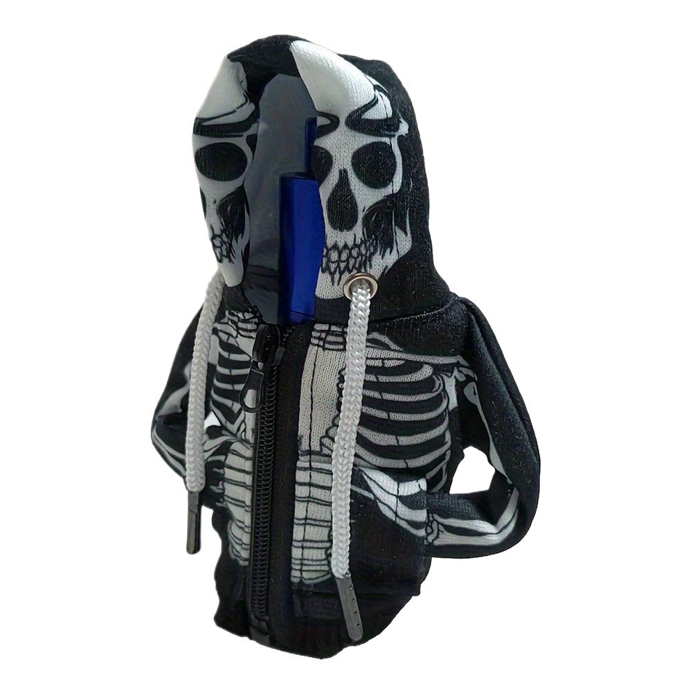 

7-дюймовый воротник на рычаг переключения передач, Хэллоуин, украшения для стола в виде гуся, мини-одежда для гуся с худи с черепом, креативное украшение для автомобиля