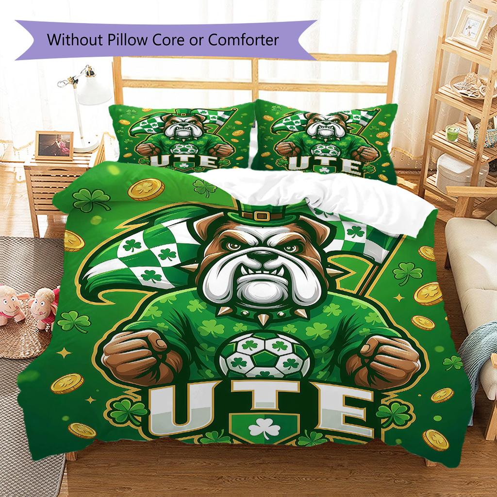 UjpestFC Pattern Bedding Quilt Set Quilt Cover Pillowcase Home Decoration Birthday Gift (1 * duvet cover + 2 * pillowcase, without core)