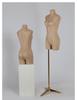 Flocked Fabric Half-Body Asian Mannequin for Underwear Display