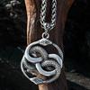 Punk Double Ouroboros Pendant Gothic Animal Eternal Snake Necklace Men Cool Hip Hop Trendy Party Jewelry