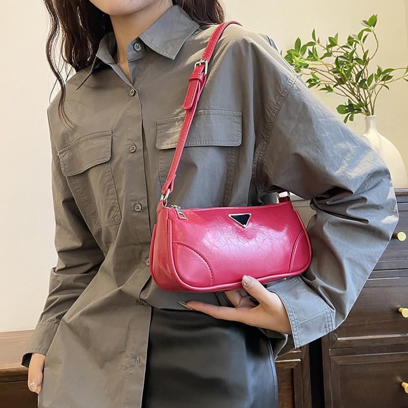 Trendy 2024 Womens Mini Shoulder Bag Stylish Vintage Pu Tote Purse For Daily Use