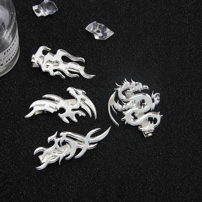 Punk Flame Dragon Duckbill Clips Totem Hair Side Clips Halloween Hair Grips Ponytail Decoration Cosplay Hair Barrettes