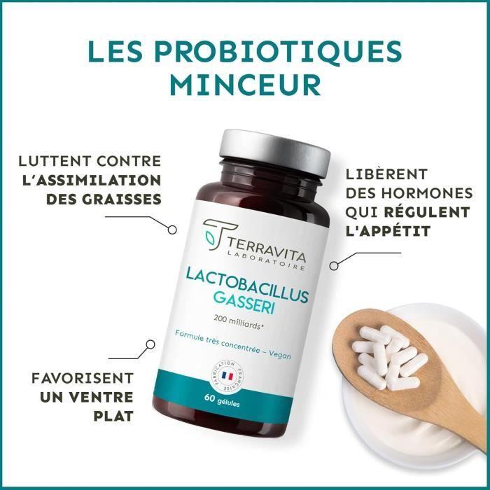 Probiotiques ventre plat l. gasseri 200 milliards dufcg 10 milliards par gélule 60 gélules vegan gastrorésistantes made in