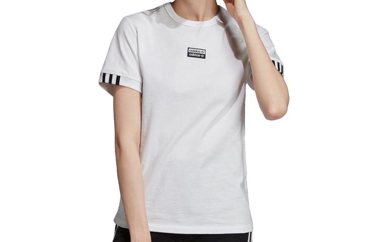 Adidas Originals T Shirts Women s White Crew Neck Moderate Straight Fit ED5844 36