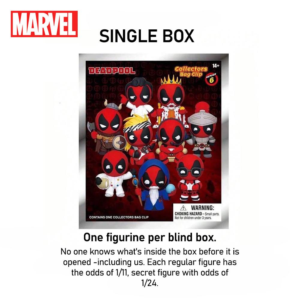 Marvel Licenza Ufficiale Statuetta Deadpool Blind Box Portachiavi a Forma di Sacchetto Figura Anime Portachiavi Zaino da Collezione Kering 1 PZ 3D da Portare Mini Leggero Portatile
