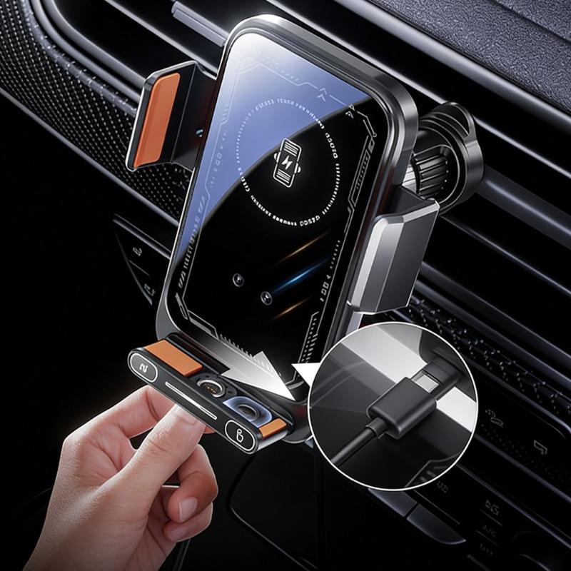 Wireless Car Chargers,15W Fast Charging Car Chargers Phone Holder Mount, Windshield Dashboards Air Vent Phone Holder