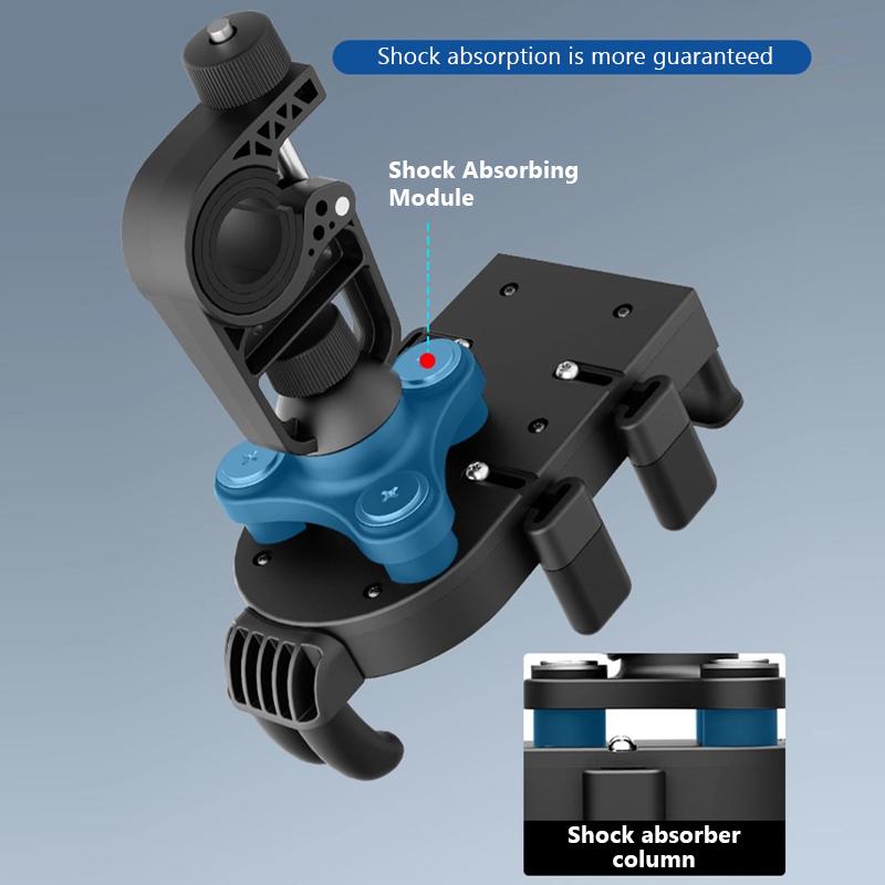 SEAMETAL Motorcycle Cell Phone Holder GPS Shockproof Smartphone Handlebar and Rearview Mirror Mount Airbag Shock Absorber Bracket