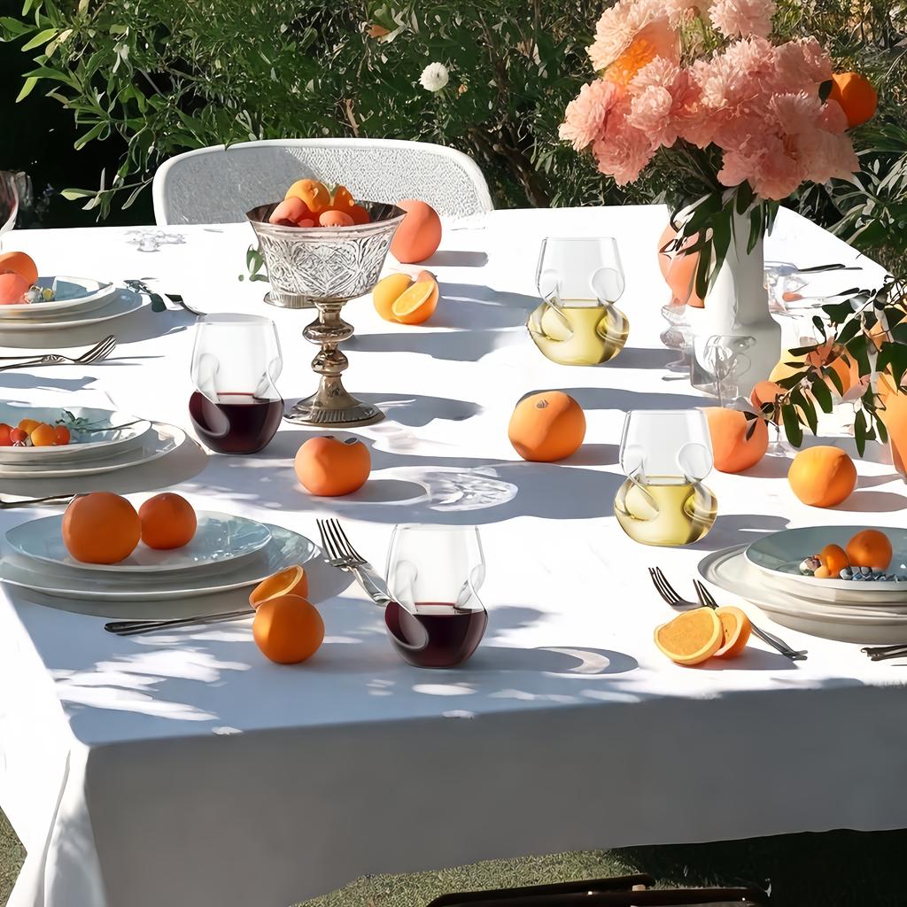 [Elegant Glasses] 4 Elegant 16oz Borosilicate Glasses | Wine Glasses, Suitable for Parties, Weddings,Picnics, Iced Coffee, Mojitos, Juice, Whiskey