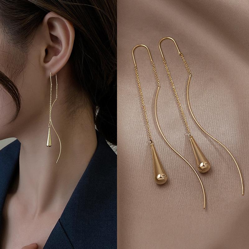 Fashion Long Tassels Hanging Drop Earrings For Women Crystal Big Dangle Earring Wedding Jewelry Statement Pendientes 2021 New