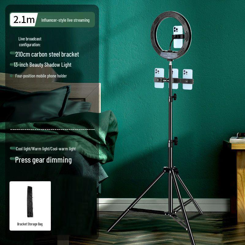 22-inch Mobile Phone Stand with Fill Light for Live Streaming & Photography