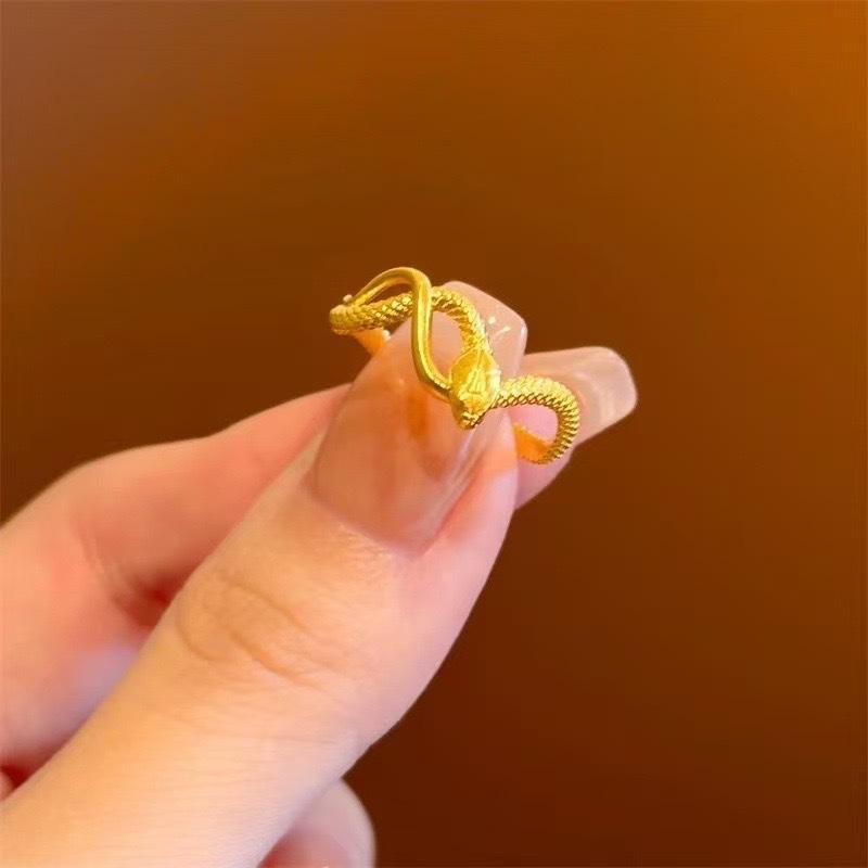 Wrapped Snake Ring Women's New Guochao Ring Niche Fashion Light Luxury Versatile Disc Snake Index Finger Ring Jewelry