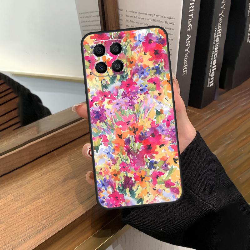 Colourful Flower Painting Art Case For Samsung Galaxy M56 M06 M16 M36 M52 M32 M12 M54 M34 M14 M35 M55 M15 M11 M31 M13 M53