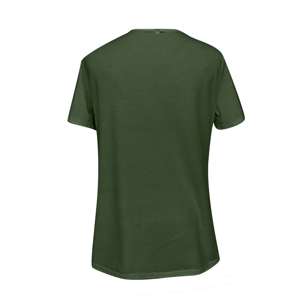 Women's Fashion Casual Color Blouse Cross Front V-Neck Short Sleeve Top