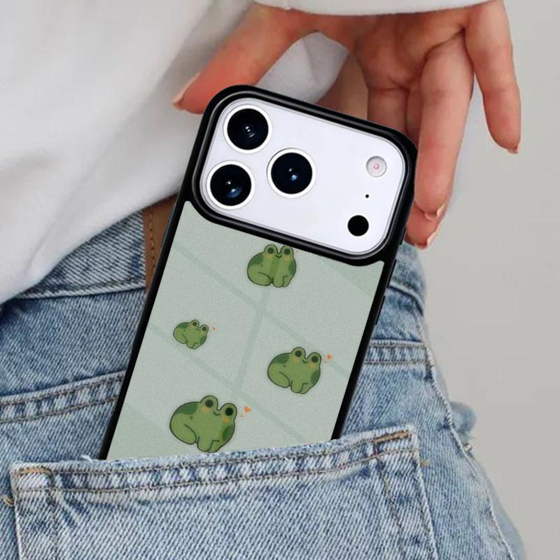 Cartoon Frog Phone Case for iPhone 16e 15 14 13 12 17 Pro Max Plus Air 17pro Cover Coque