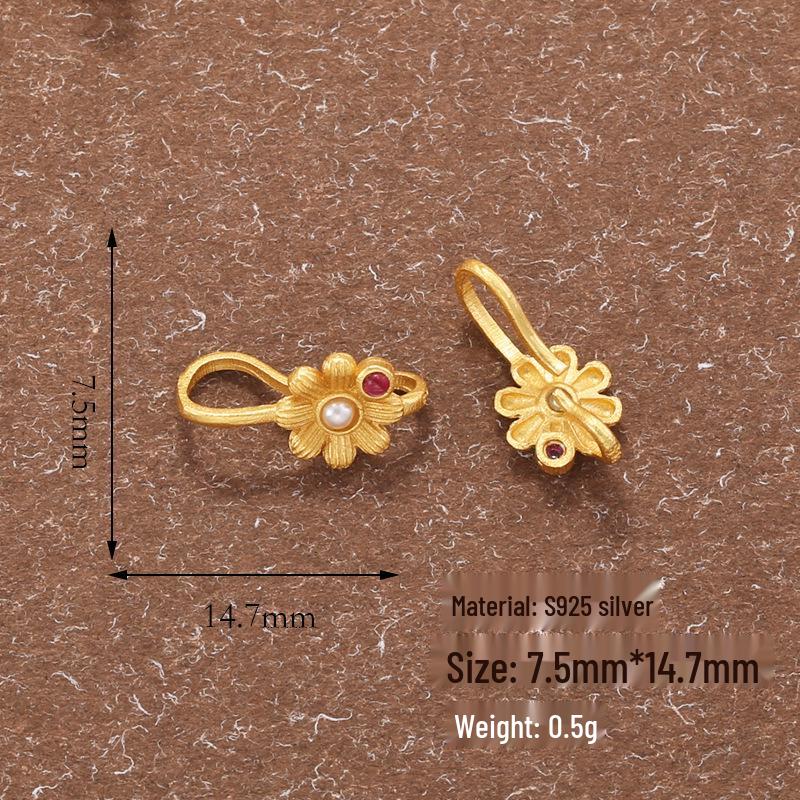 Gold Plated S925 Silver Butterfly Pearl Zircon Clasp DIY Bracelet Connector P24