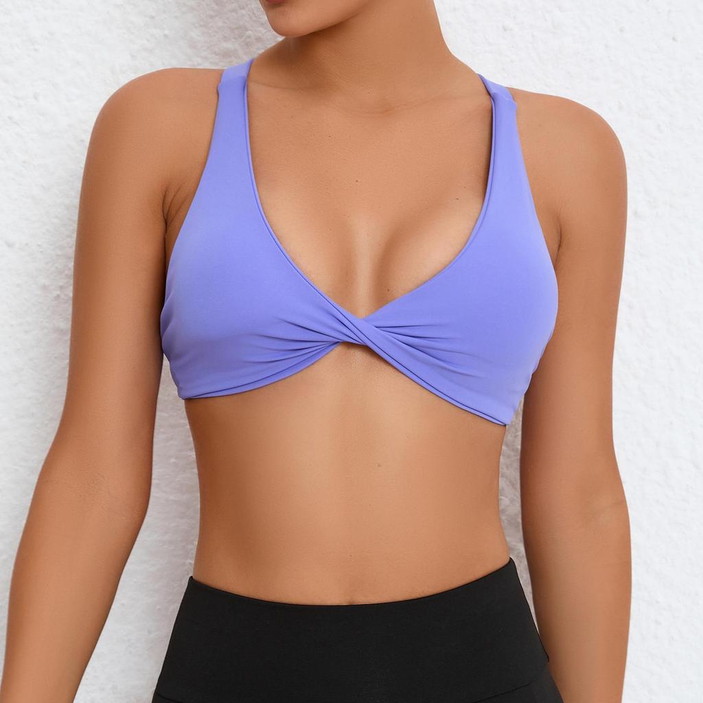 Women's European & American Style Sports Bra: Shockproof Running & Yoga Vest with Chest Pad, Stylish Back Design