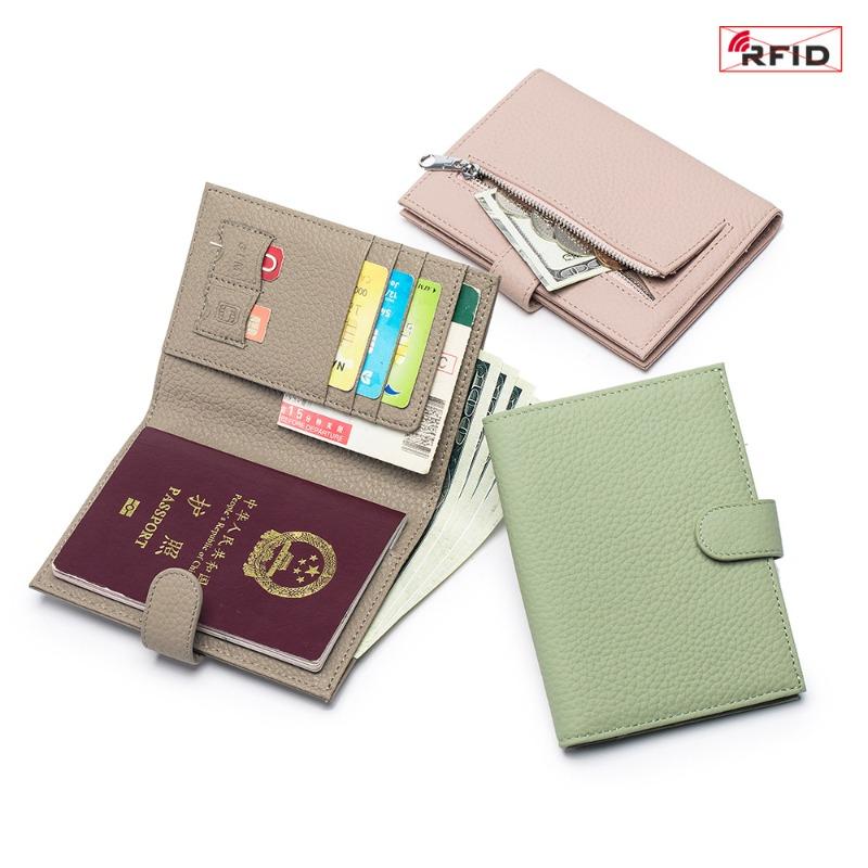 Neue Leder RFID Ultradünne Reisepass Tasche Multifunktionale Geldbörse Ticket Clip Reisepass Dokumenten Tasche Aufbewahrungstasche Damen